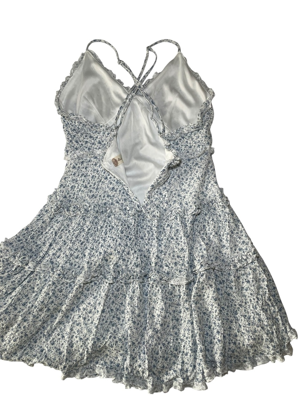 Altar’d State Blue Floral Tiered Mini Dress
Size Medium • Like New • Fully Lined - Picture 4 of 8